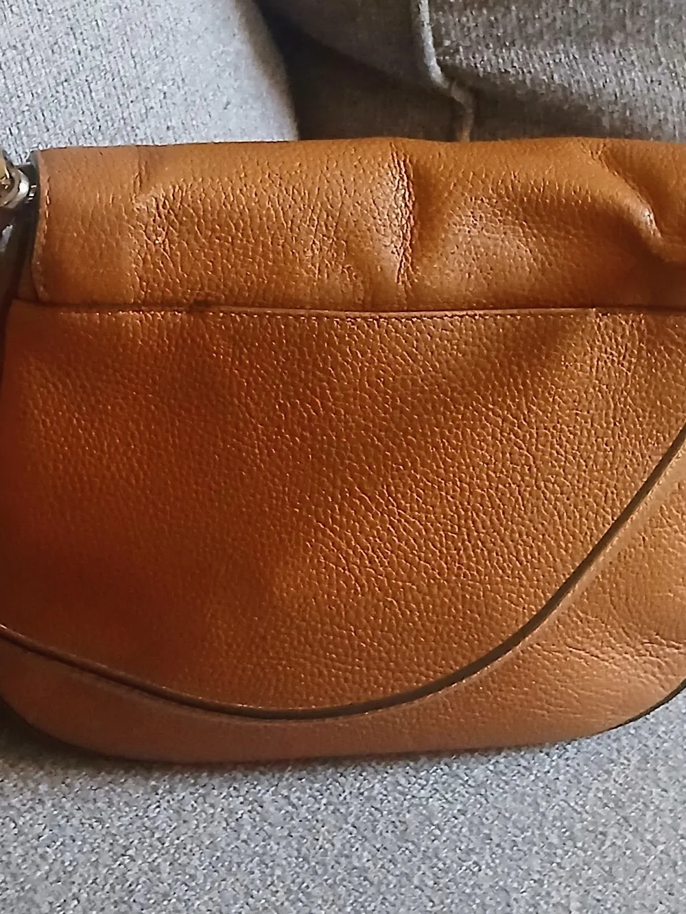 kate spade Cognac Pebbled Leather Crossbody Saddle Bag